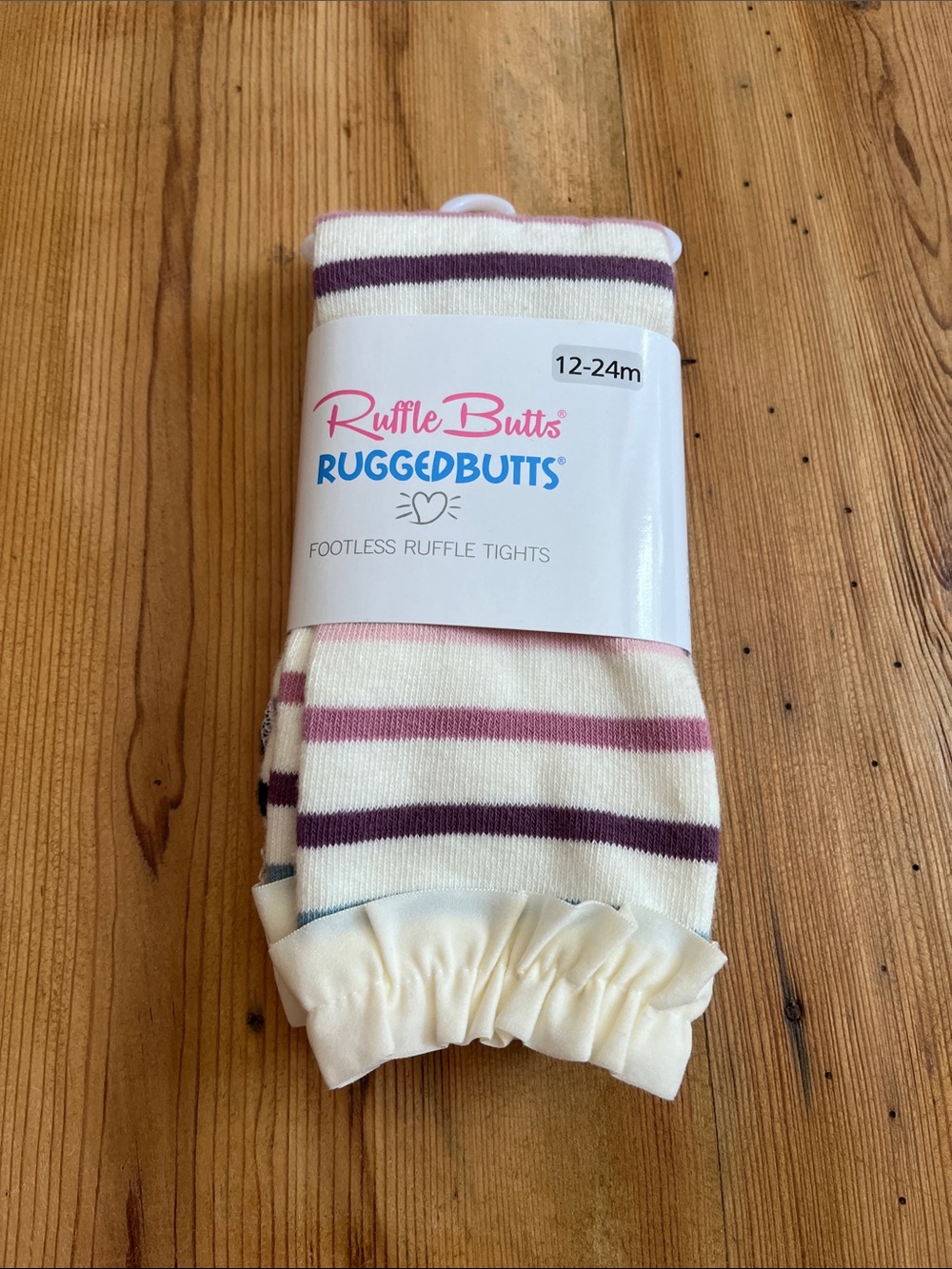 New! RUFFLE BUTTS 12-24M Footless Ruffle Tights Stripe